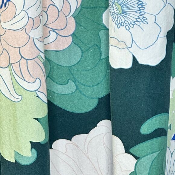 Cara Cara Zinnia Green Floral Off the Shoulder Midi Dress| Size 6 - Picture 9 of 11